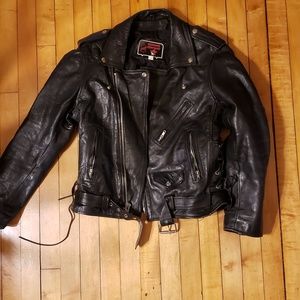 First brand genuine cowhide motorcycle jacket